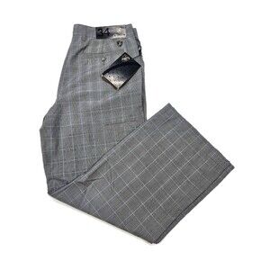 New With Tags Men's Cleveland Classics Swing Pewter Plaid Pants Size 34